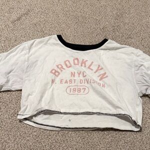 White and Pink Brooklyn Crop Top